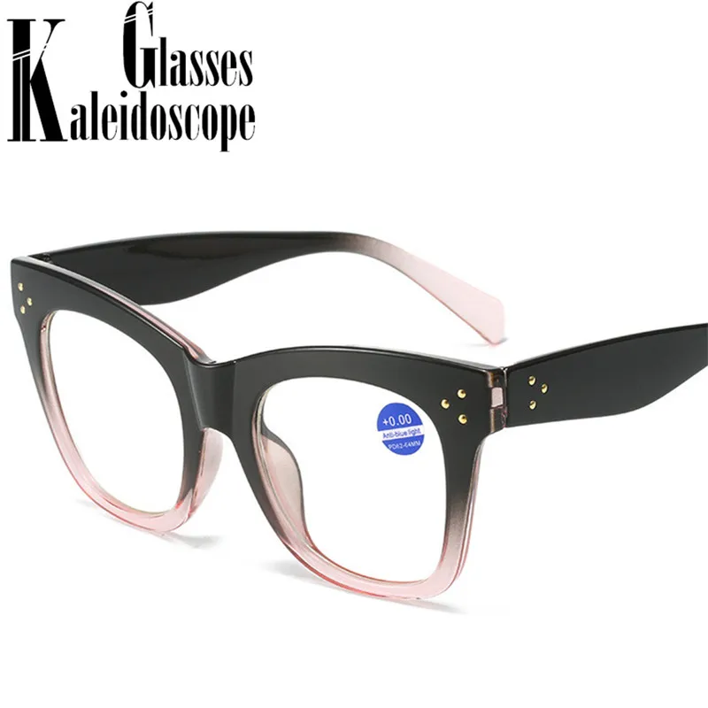 Blue Light Blocking Oversized Reading Glasses Women Men Presbyopia Eyeglasses Computer Reader Prescription Diopter +1.5 2.0 2.5