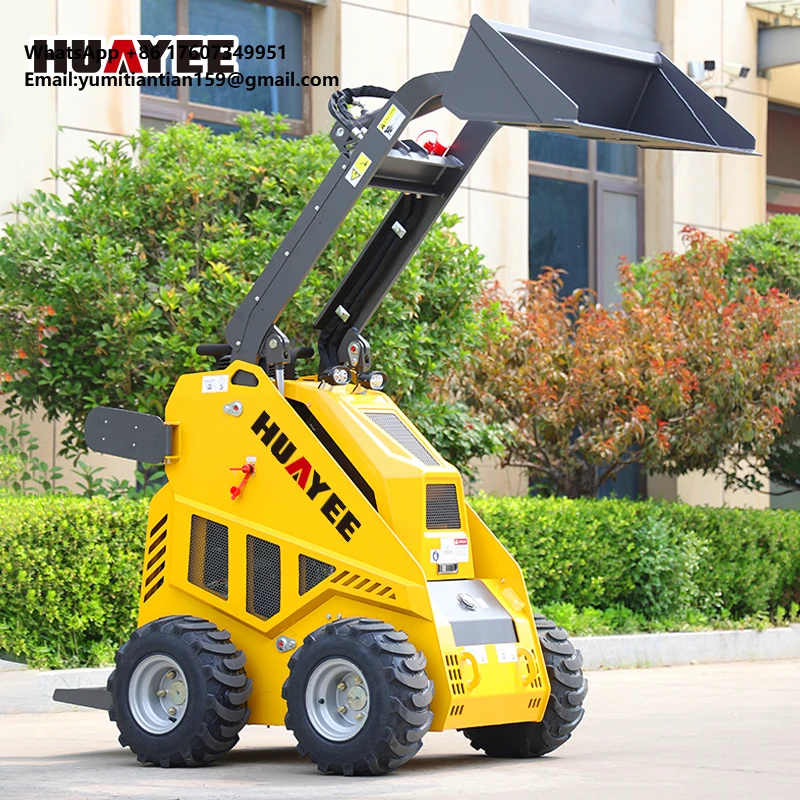 Euro 5 EPA Kubota Diesel Skid Steer Mini Track Skid Steer 400KG con tosaerba Forest Mulcher