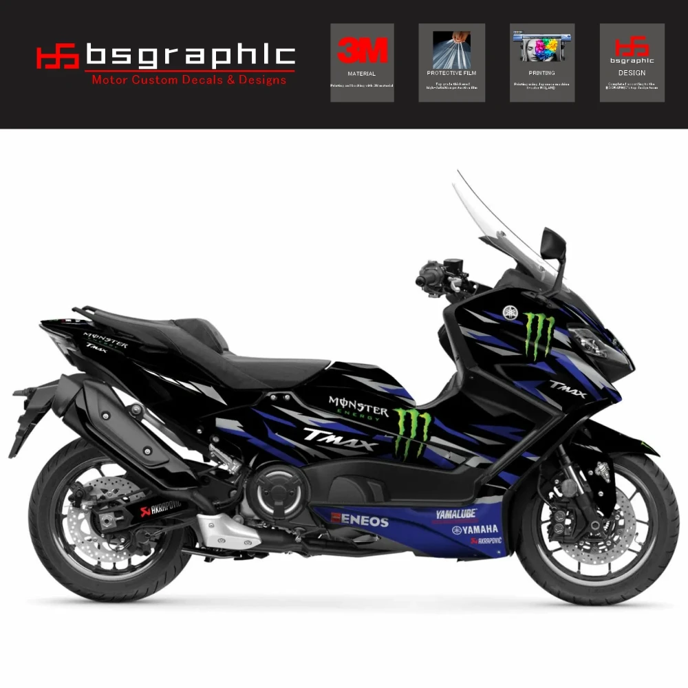 

Motorcycle Body Fairing Protective Sticker Decal Maxiscooter FACTORY Graphic Kit Black for Yamaha Tmax T-max 560 2022-2024 2023