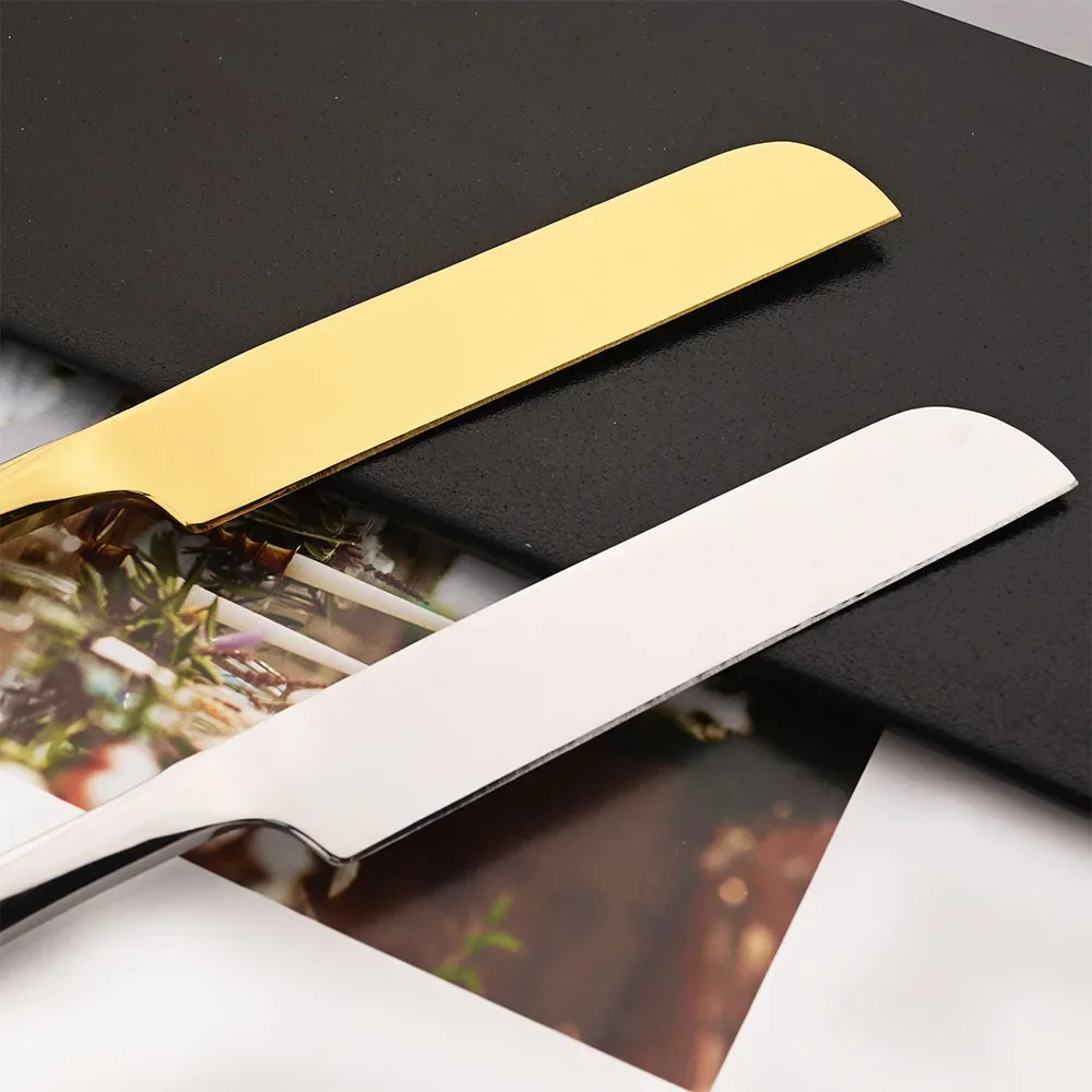 2Pcs Gold Cutlery Set Stainless Steel Cake Knife Long Handle Shovel Cake Pizza Dessert Kitchen Tool Sliverware Tableware Sets