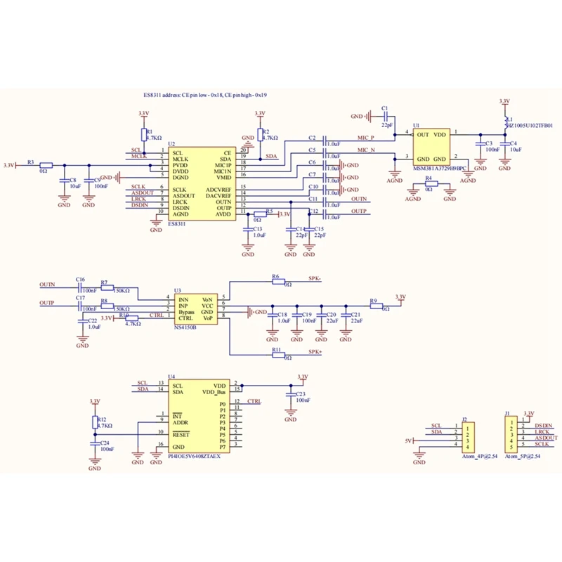 M5stack Atomic Echo Base Voice Recognition Base For M5 Atom Series AI Voice Recognition Interactive Systems