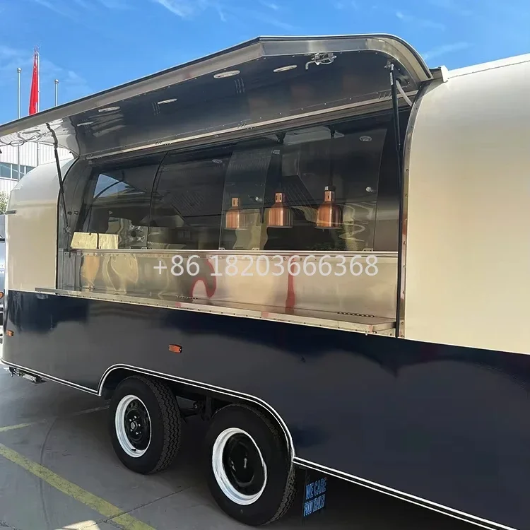 Customized Mobile Bar Catering Trailers Food Van Cart Bbq Food Trailer Food Truck Fully Equipped With Kitchen