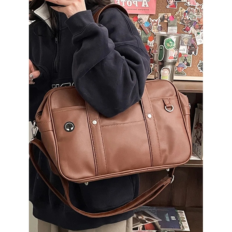 

Japanese Style JK Uniform Bag Women Original Design PU Leather Shoulder Bag For Teenage Girls College Crossbody Bags Tote Bolso