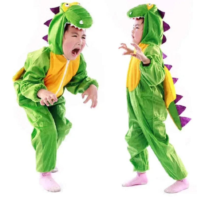 100-145CM Dinosaur Halloween Costumes For Kids Carnival Party Jumpsuit Adult Animal Velvet Boy Stage Children's Day Gift