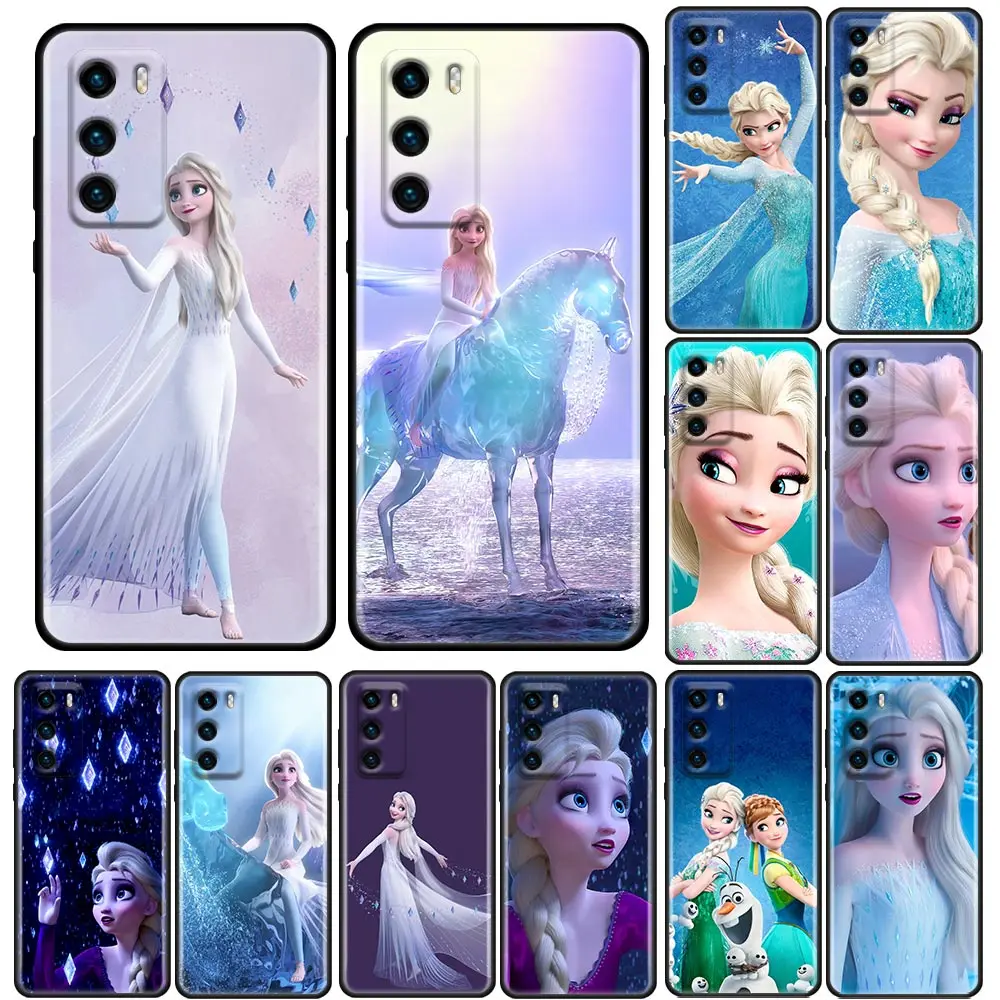 Cartoon Queen Elsa Frozen Princess Silicon Fundas For Huawei P20 P30 P40 Lite Back Cover Mate 20 30 Pro Y9 P50 P Smart Soft Case