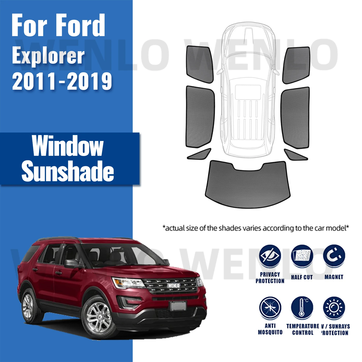 

Магнитный автомобильный солнцезащитный козырек для Ford Explorer U502 2011-2019, занавеска на лобовое стекло, защита от УФ-лучей, козырек от солнца