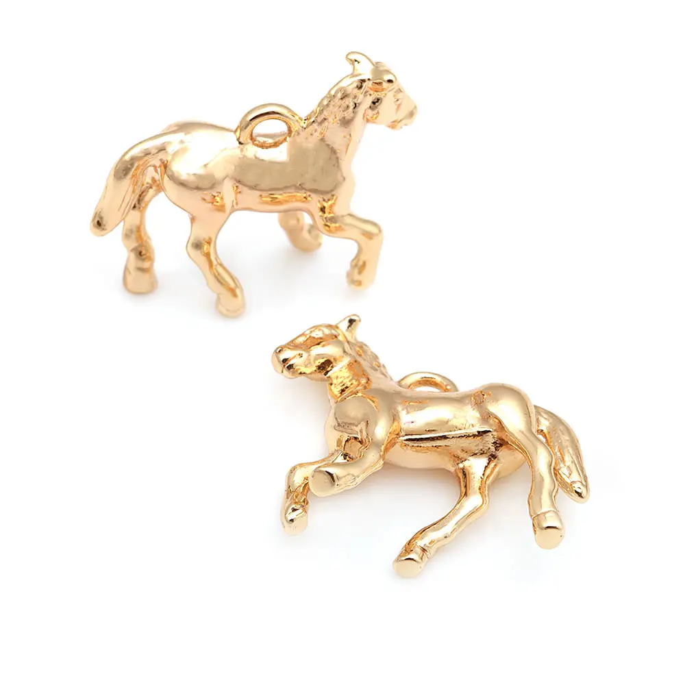 18K Gold Color Brass Pegasus Horse Charms Pendants High Quality Necklace Earrings Jewelry Accessories Rosediy official-website