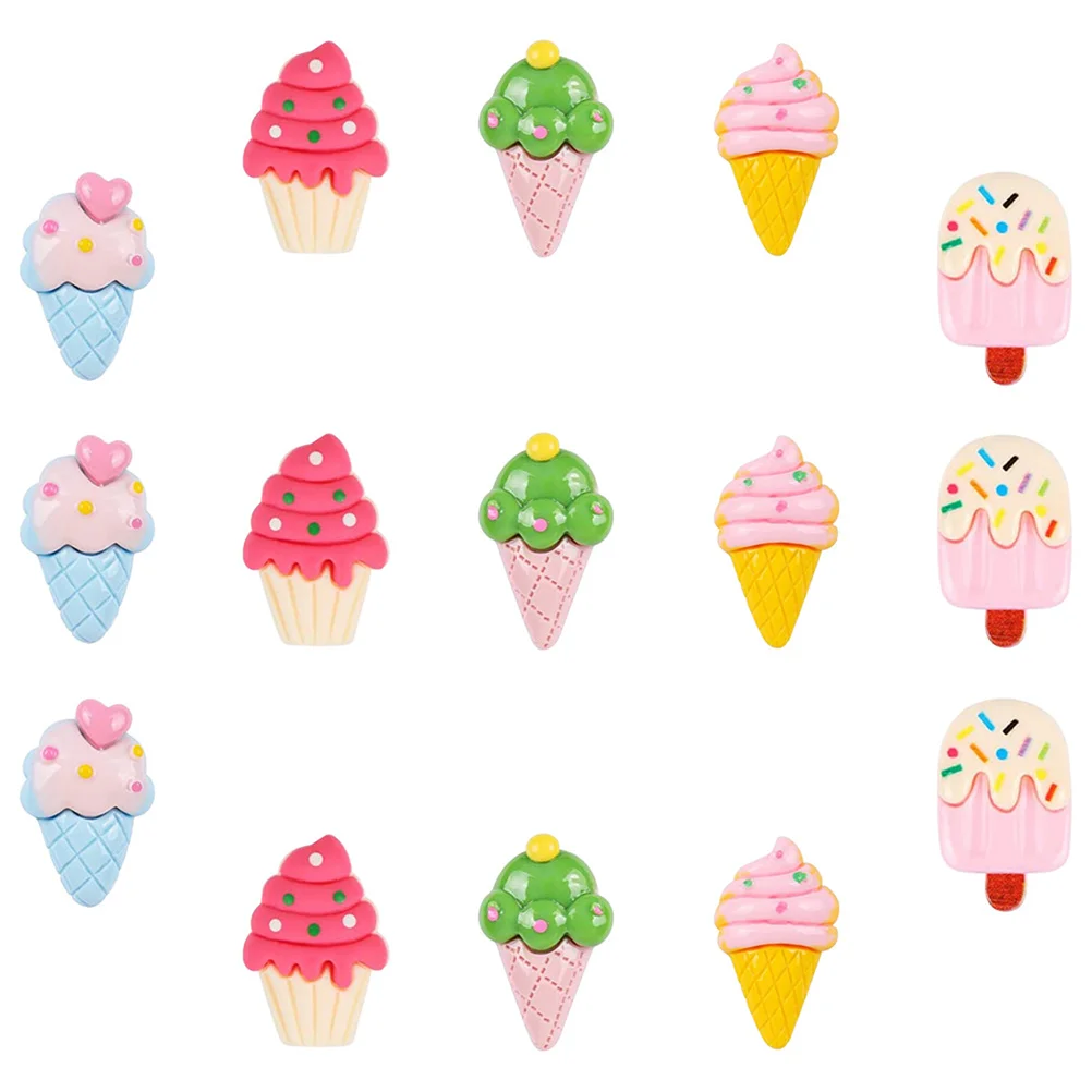 15 Pcs Ice Cream Pin Shaped Thumb Tacks Cork Board สะดวก Thumbtacks แผนที่อุปกรณ์ Multi-function ผมสั้น Compact Push