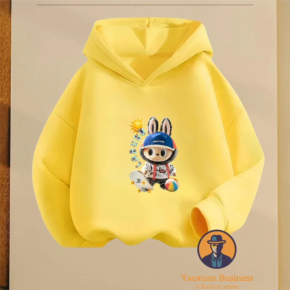 

Long-sleeved Hoodies POP MART Printed Sportswear Thick And Warm Clothes Men And Women Hot Sale 2025