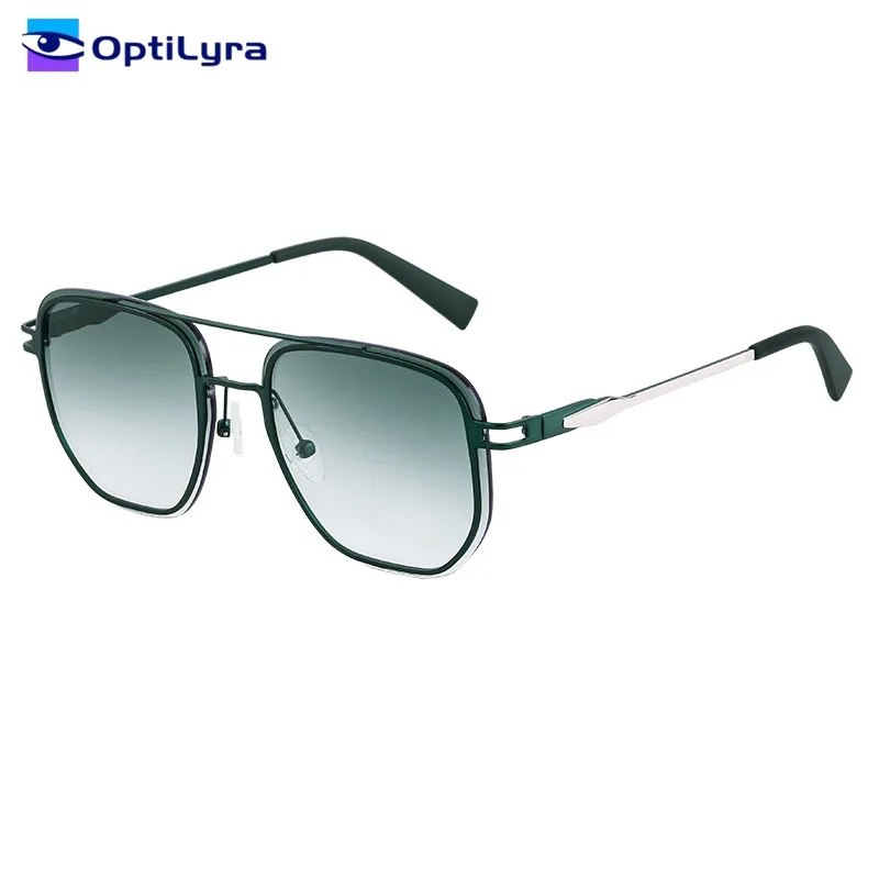 

OptiLyra Совершенно новые модные мужские солнцезащитные очки с металлической оправой и двойными лучами, защита от ультрафиолета и солнцезащитное козырек