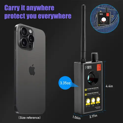 F911 Hidden Camera Detectors, Anti Spy Camera Finder, GPS Tracker Detectors, Bug & Hidden Devices Detector - Image 6