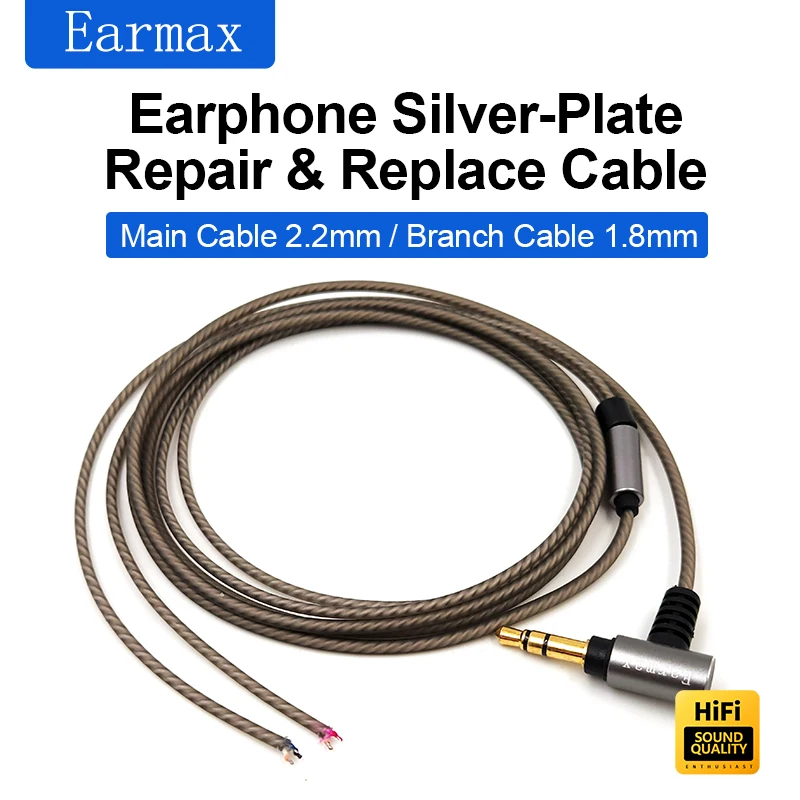 For  Audio Technica Sennheiser SONY Earphone Repair Cable Silver Plated in Ear Earplugs DIY Replacement Cable