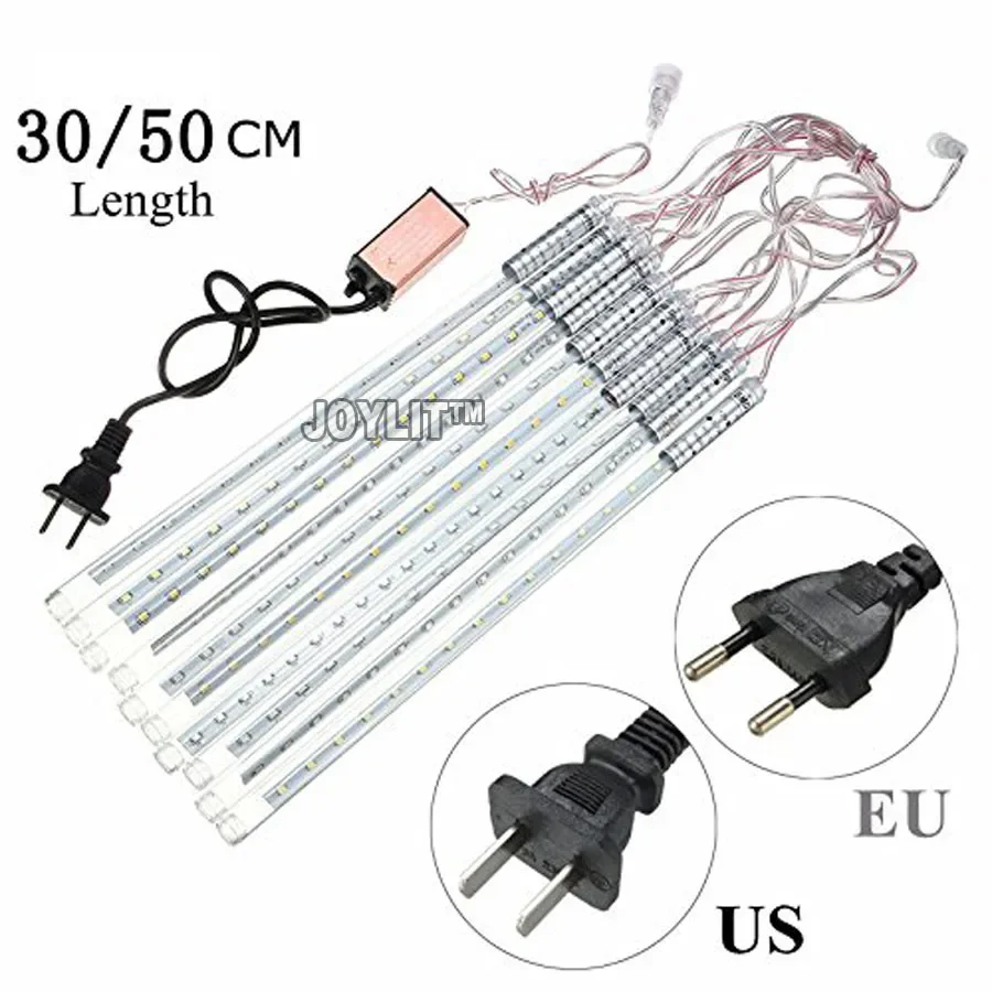 10set SMD 2835 AC100-240V Christmas Decoration 19.68inch 50CM Tube LED Meteor Shower Rain Tubes Wedding Party Garden Light