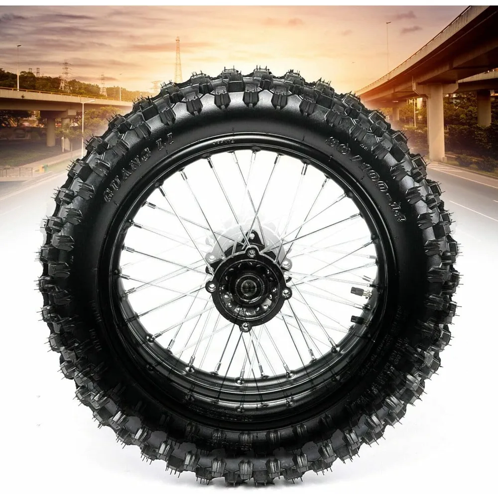 

90/100-14 14Inch Rear Off-Road Motorcycle Tire 480Lbs Load-6 Ply 55L 40PSI Rubber Steel,Explosion-Proof Deep Tread for Dirt Bike