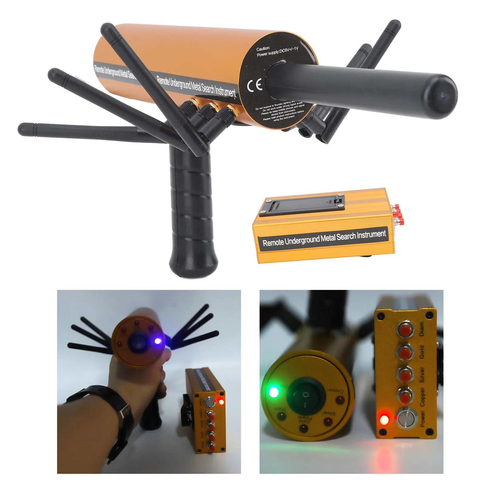 

AKS Metal Detector Gold Locator 30m Depth 1200m Range 6 Antenna Accurate Finding Gold Detector Metal Finder for Gold Diggers