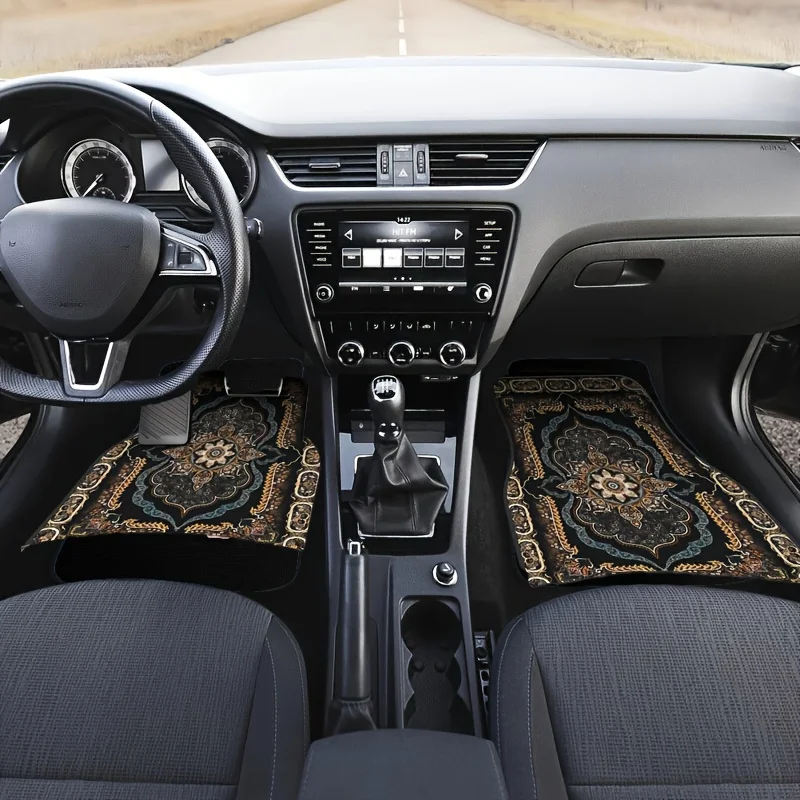 2/4pcs Car Anti Slip Mats,Car Carpets, Bohemian Style Printed Car Floor Mats, Suitable for The Front and Rear Seats of Most Cars