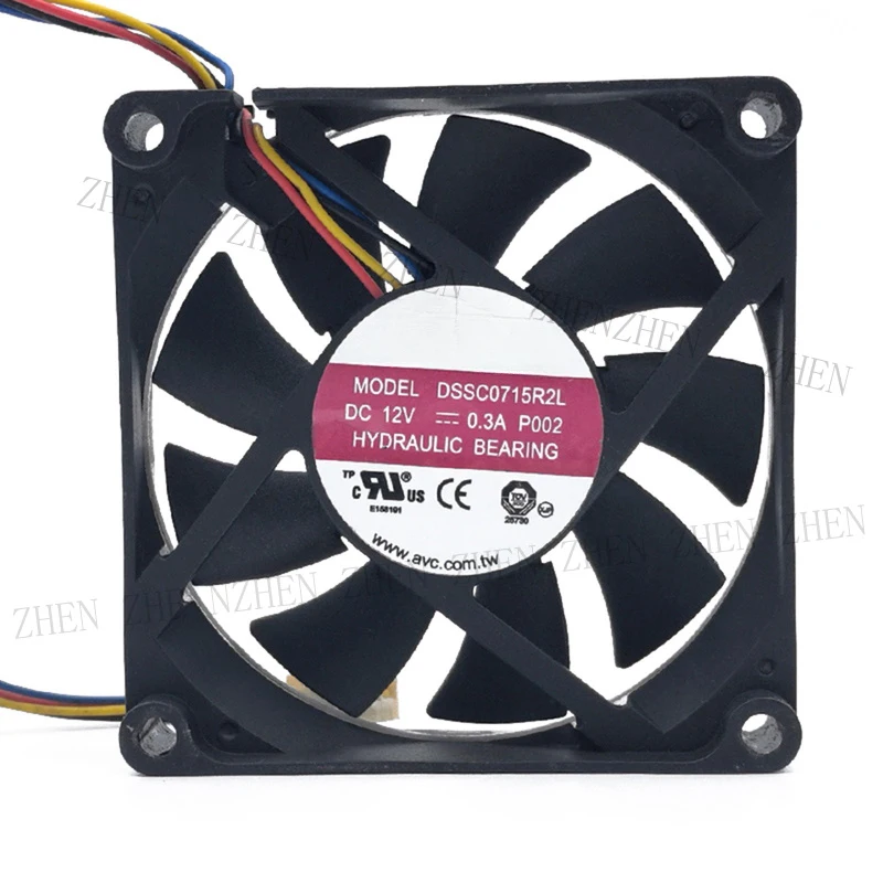 S New for AVC DSSC0715R2L 12V 0.3A 7015 7cm 4-wire CPU Cooling Fan#QW
