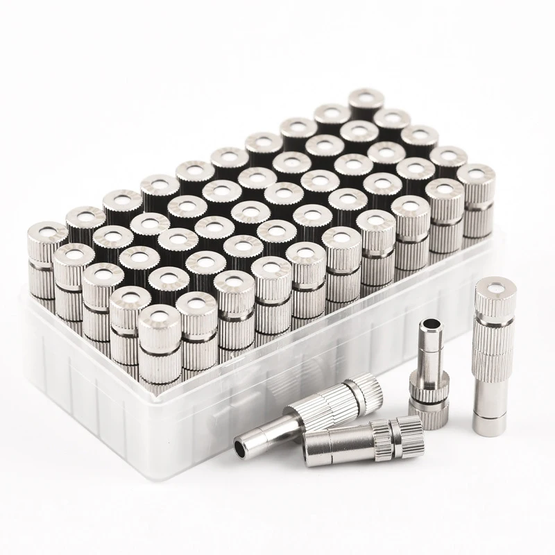 50pc 6mm Quick Connect Mist Sprayer 0.15-0.7Low Pressure Spray Nozzle Mist Sprayer Cooling Irrigation Nozzle Humidification Syst