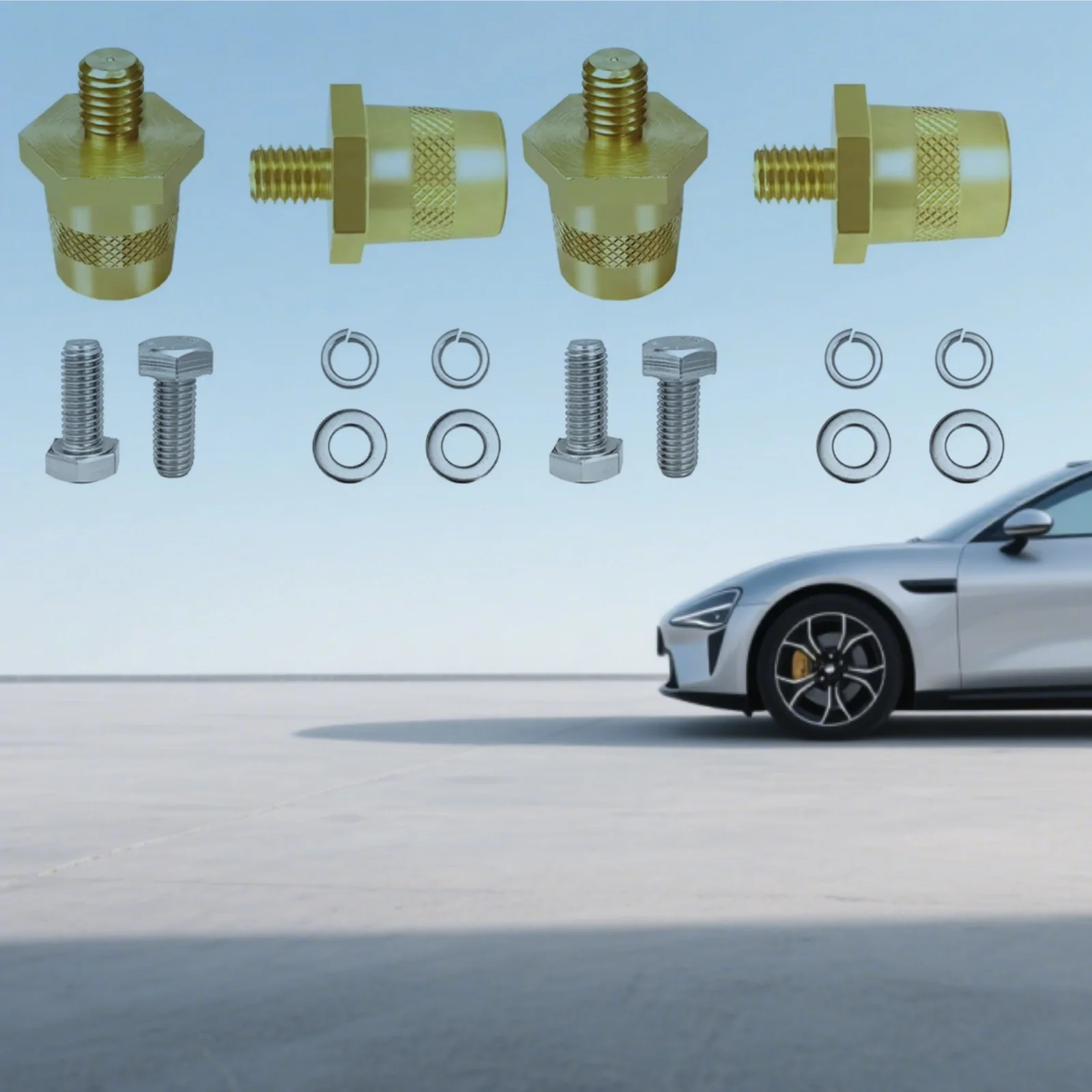 2x M8 النحاس محولات طرفية البطارية مجموعة مع مسامير وغسالات لسيارة دراجة نارية شاحنة قارب RV اكسسوارات إلكترونيات السيارات #1