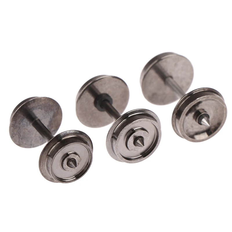 Yüksek kalite 2 adet HO ölçek 1:87 36 \'\'Model tren DC çark seti C8724 için Metal tekerlekler