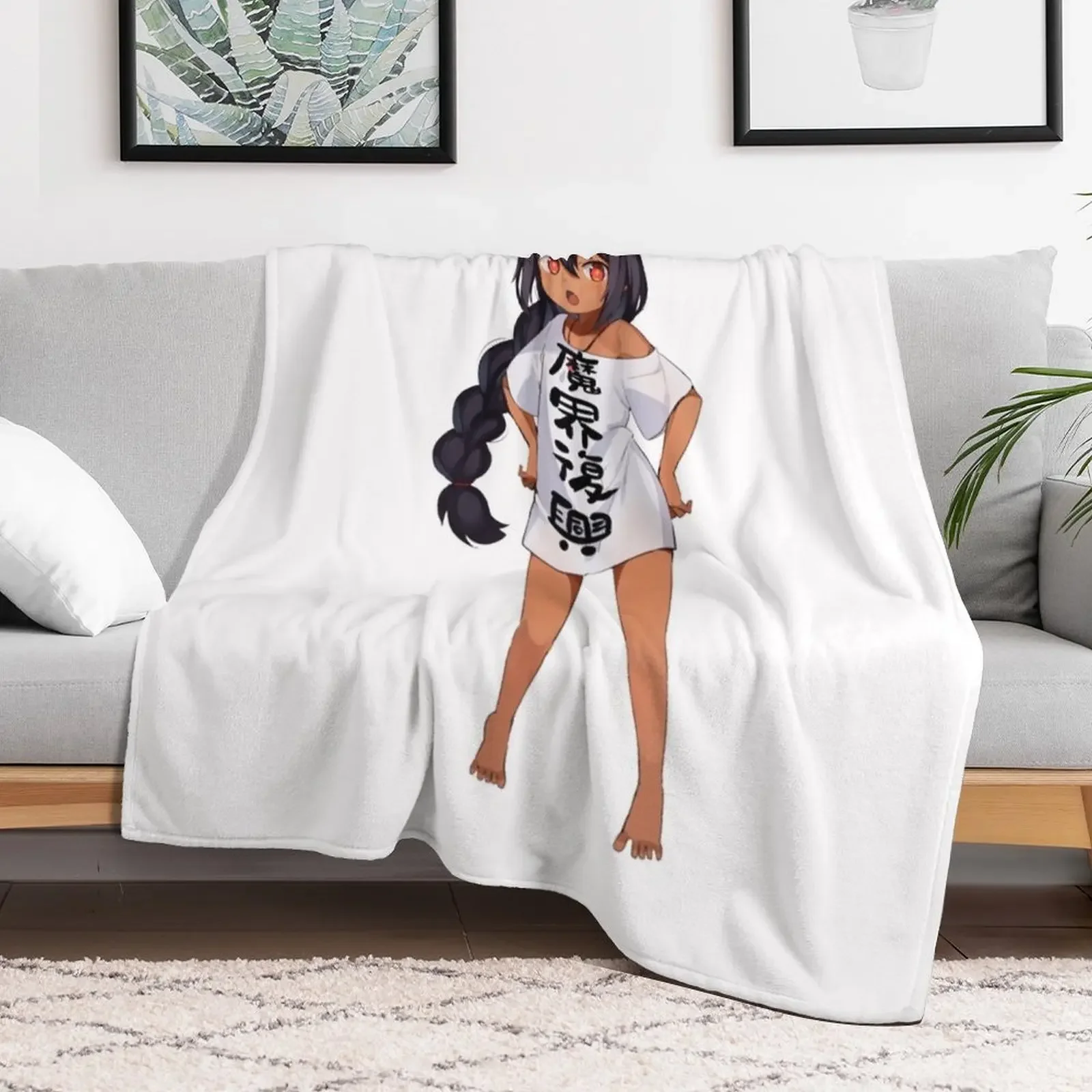 بطانية رمي بتصميم ممتع من Jahy-sama للبطانيات القطيفة المزخرفة للأريكة والشعر