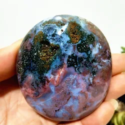 Natural Stone Ocean Jasper Crystal Palm Flower Pot Room DecorSpiritual Meditation Reiki Healing Feng Shui Crystal