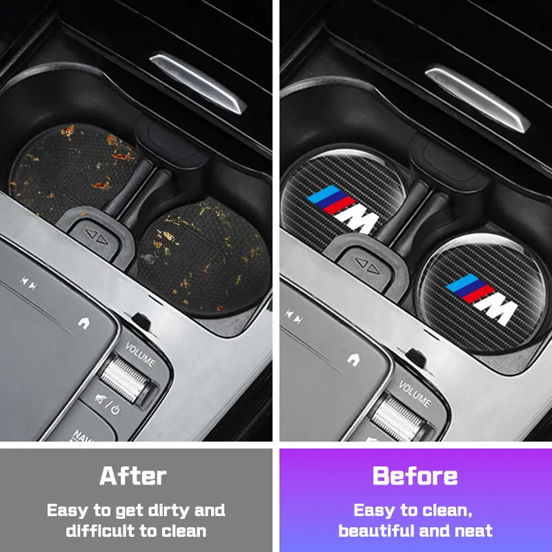 For BMW X1 X2 X3 X5 X4 X6 X7 1 3 5 6 7 Series E60 E90 E70 G20 G30 G70 Car Coaster Water Cup Holder Mat Non-slip Pad Accessories - view 2