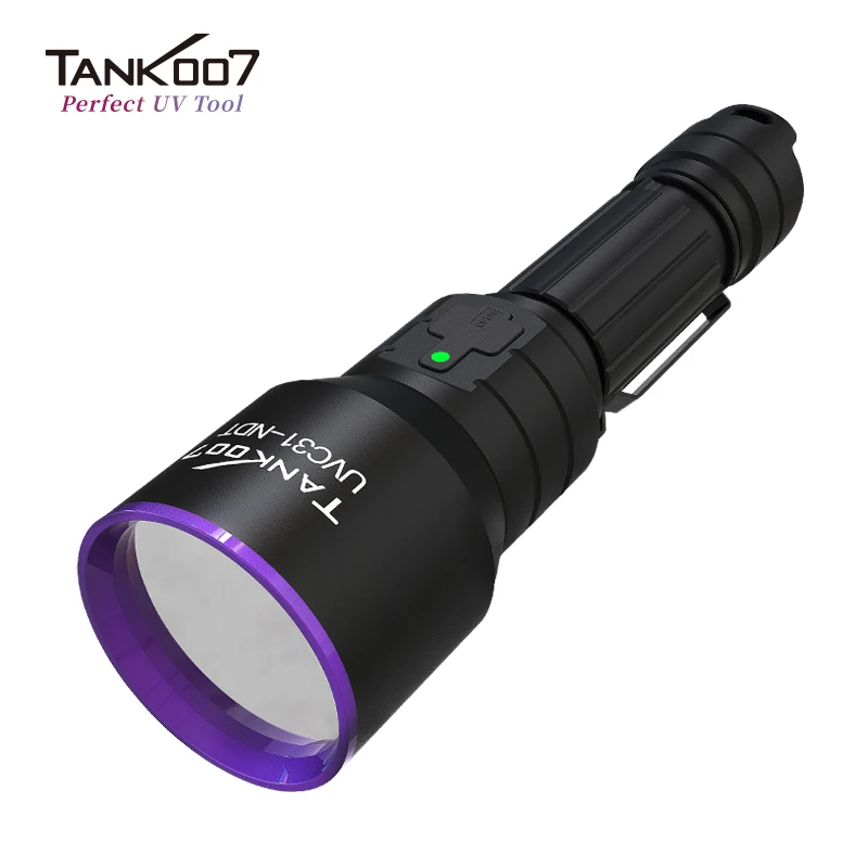 

TANK007 UVC31-NDT 365 нм перезаряжаемый фонарик с длительным сроком службы, водонепроницаемый и защищенный от падения, металлический флуоресцентный инспекционный фонарик