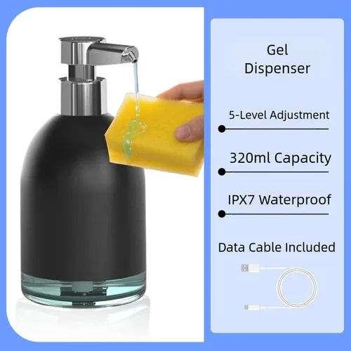 Imagen 2 del producto Dispensador automático de jabón de espuma: sin contacto, USB, recargable y eficiente, ABS, 320ml, accesorio de baño
