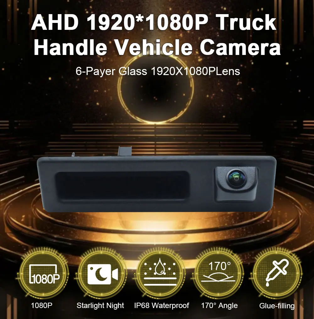 CVBS/AHD 1080P 170° Vehicle Trunk Handle Rear View Camera For BMW 5 series F10 F11 3 series F30 F31 F32 X3 F25 Reverse Camera