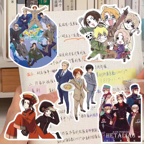 65Pcs Hetalia APH Anime Peripheral Stickers DIY Handbook Decoration Phone Case Cup Skateboard Waterproof Graffiti Stickers - Image 2