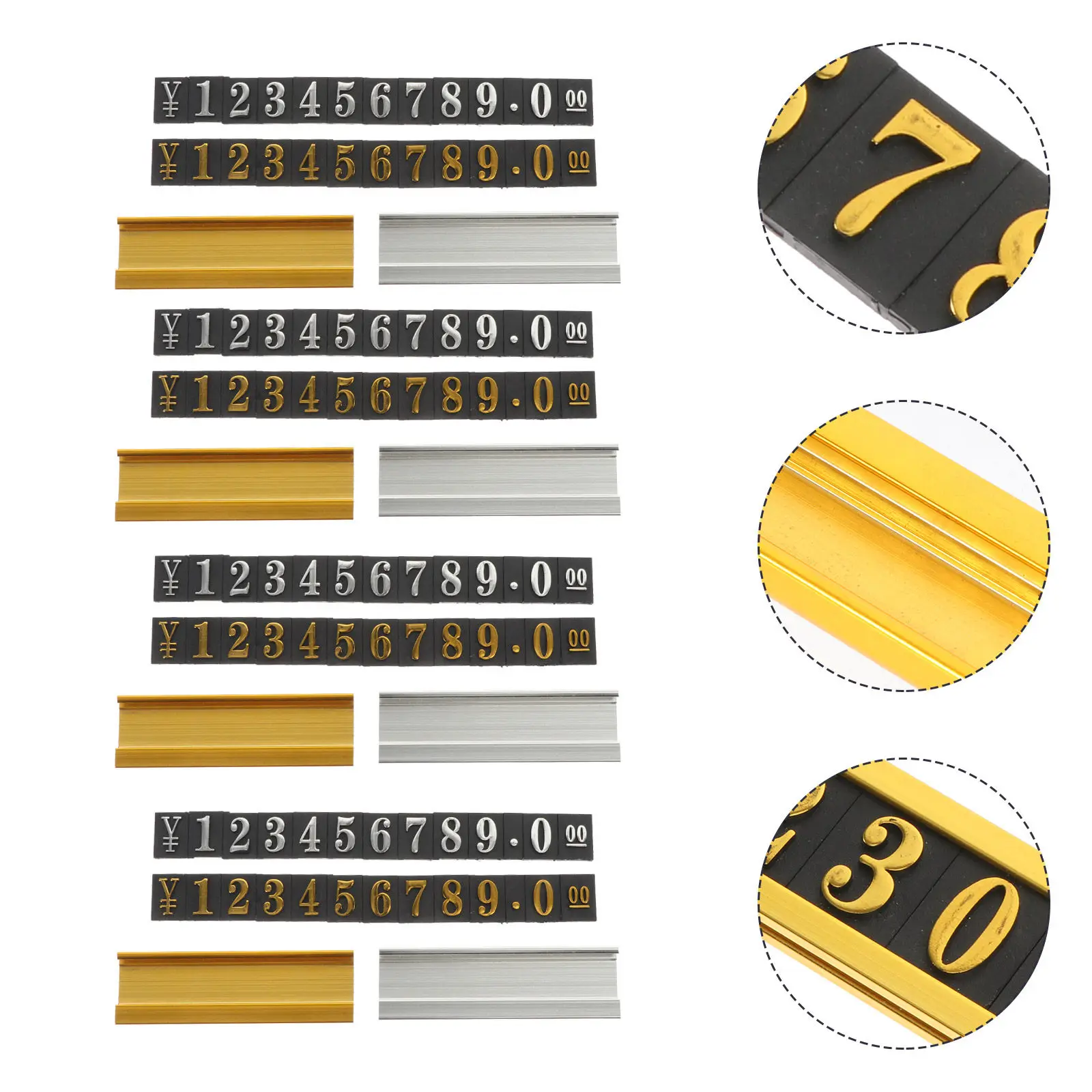 

10 шт. клейких ценников из алюминиевого сплава, простые и стильные, с объемными цифрами, легкие в использовании