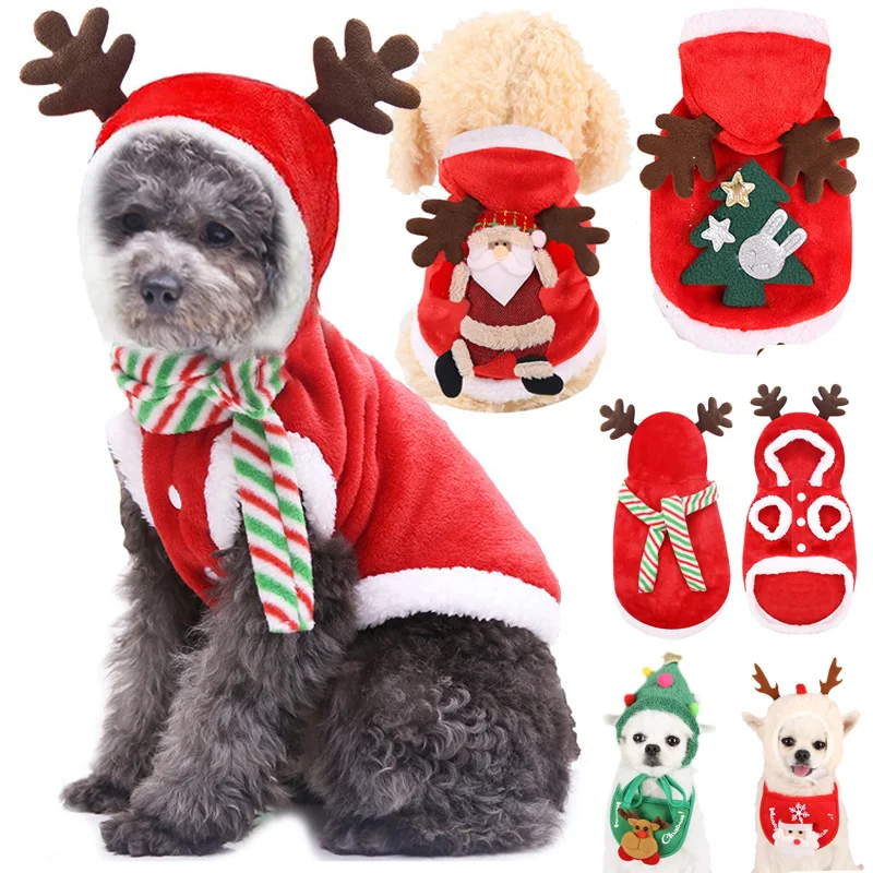 Christmas Dog Clothes Santa Costume for Puppy Chihuahua Yorkshire Pet Cat Clothing Jacket Coat Costume 2024 New Year