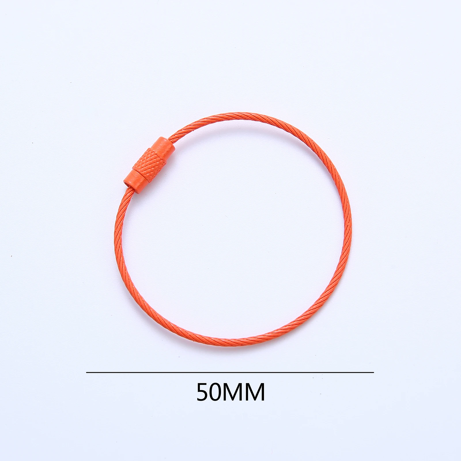 Colorful Stainless Steel Wire Keychain Ring, Outdoor Tool