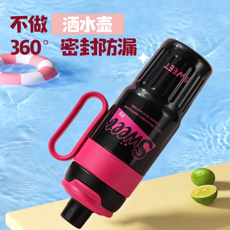 

High Value 316 Thermos Cup Stainless Steel Double Drink Flower Teacup New Outdoor Large Capacity Thermos Cup Handle Cup