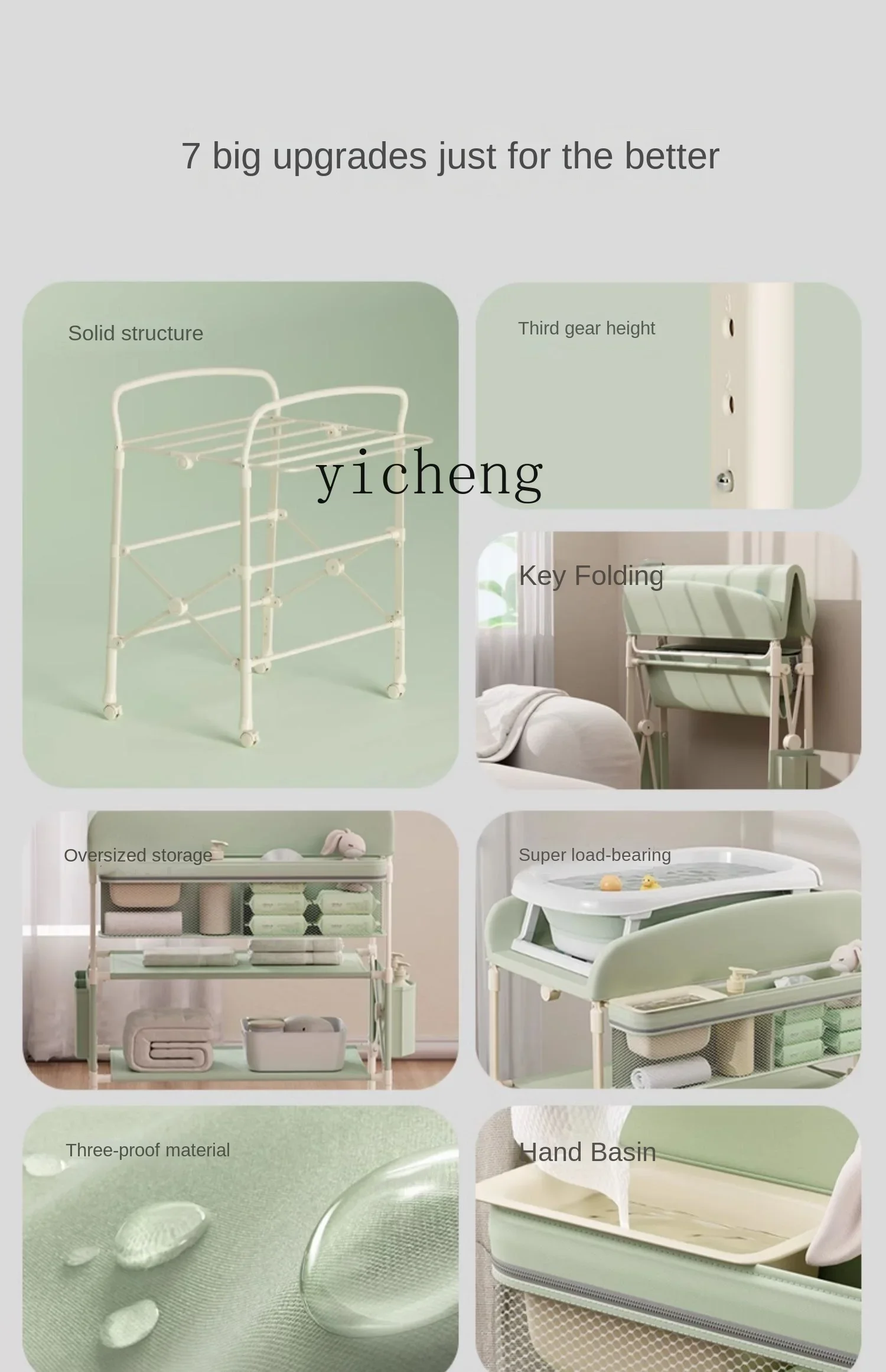 Picture 6: Diaper-Changing Table Baby Care Desk Baby Bath Table Diaper Changing Removable Foldable Crib
