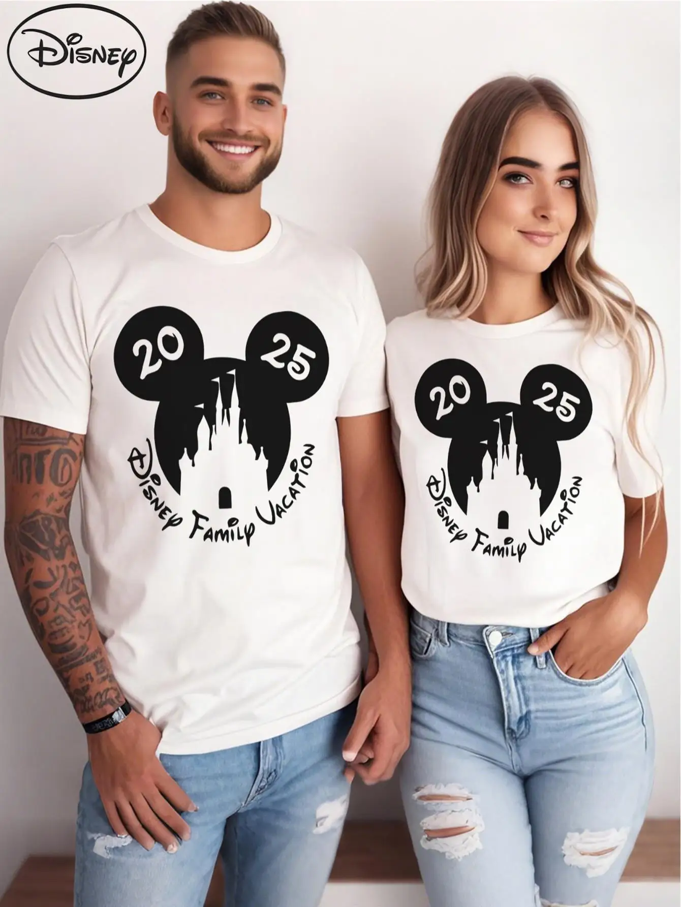 

Disney Mickey Mouse T-shirt Parent-child Clothing Couple Clothing Casual Fashion Cotton Short Sleeve Travel and Vacation Wear