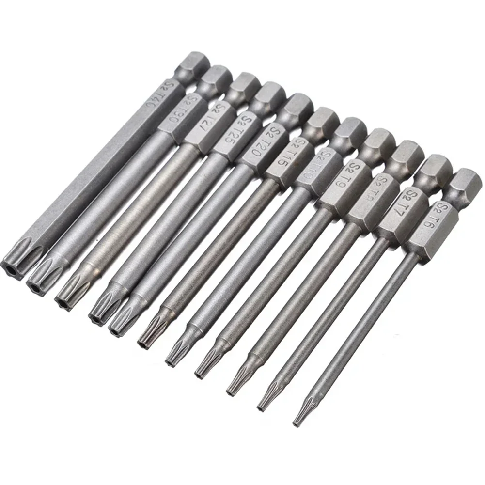 1pc 75mm Hollow Torx Screwdriver Bit Hex Shank T7-T40 Magnetic Head Security Tamper Proof Star Screw Drivers Bits Hand Tools