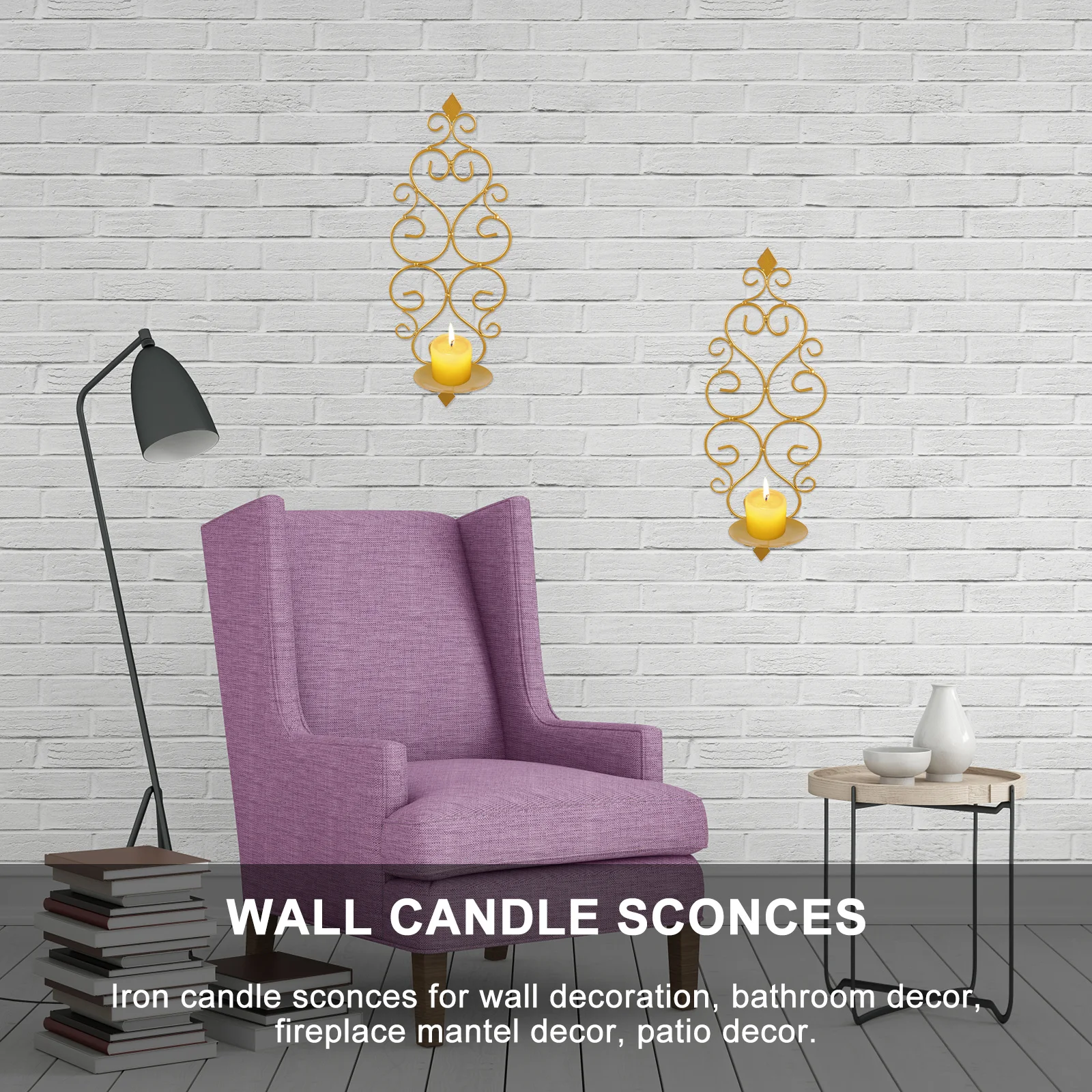 2 قطعة الشمعدانات الجدار الحديد Tealight أصحاب لغرفة النوم غرفة المعيشة ديكور الرجعية أنيقة الشمعدانات عرض حامل