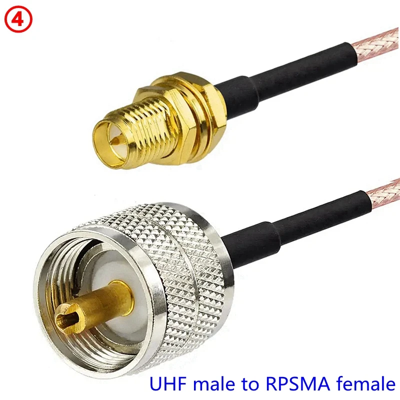 RG316 Kabel koncentryczny UHF PL259 SO239 do SMA męski żeński prawy złącze Anlge UHF do SMA zaciskanie kabla Niskie straty Szybka dostawa RF — zdjęcie 6