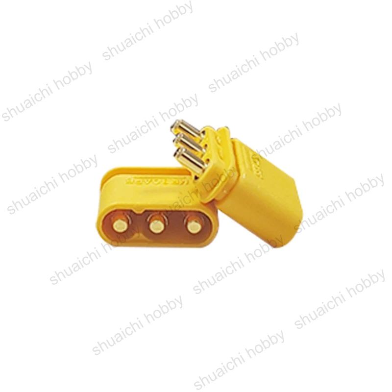 10PCS DC 600V 20A MR30APB-M Connectors Three Core PCB Layout Plug Copper Alloy Gold-Plating for RC Drone Airplane Model Car Boat