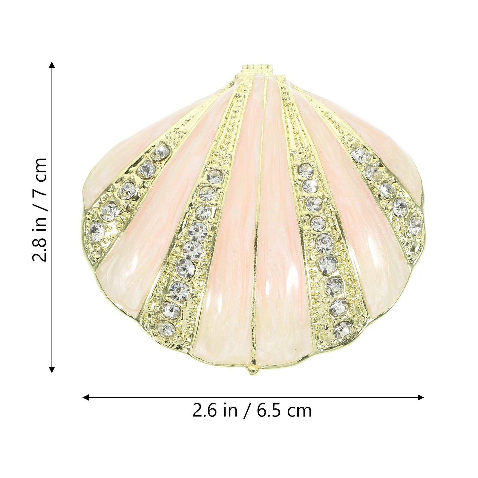 Shell Jewelry Box Alloy Small Decorative Shell Shape Rhinestone Jewelry Case Desktop Ornament Gift Packaging Box