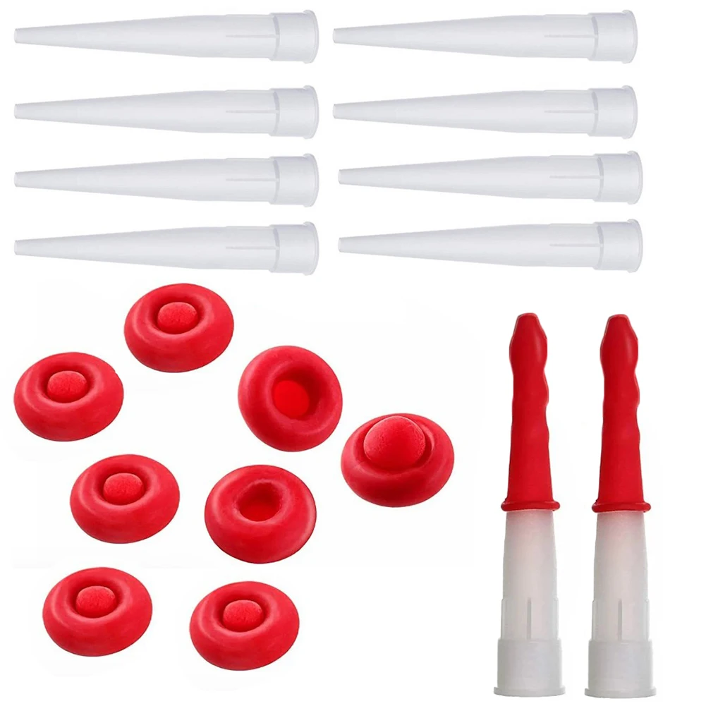 Imagem -03 - Red Caulk Sealers Savers Open Caulking Tubes para Selar e Preservar Cola de Vidro Bicos Selante Silicone Caulking Dicas 15 Conjuntos