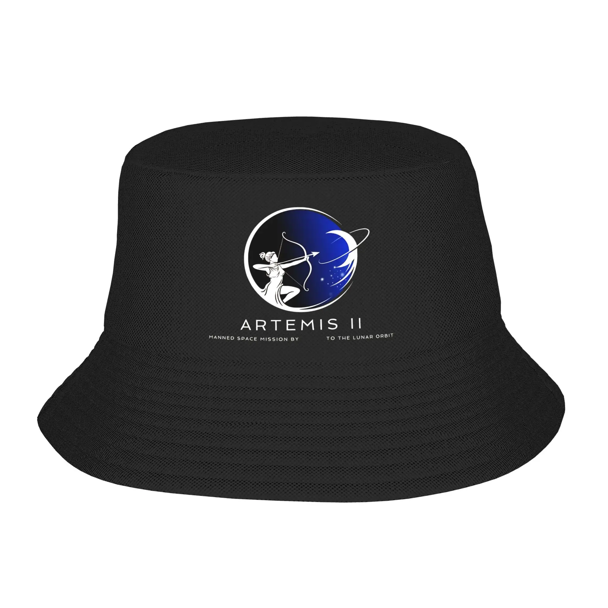 Artemis II  Manned Mission Moon Goddess Celestial Bucket Hat For Men Women Fisherman Hats Portable Street Style Pattern Sun Hats