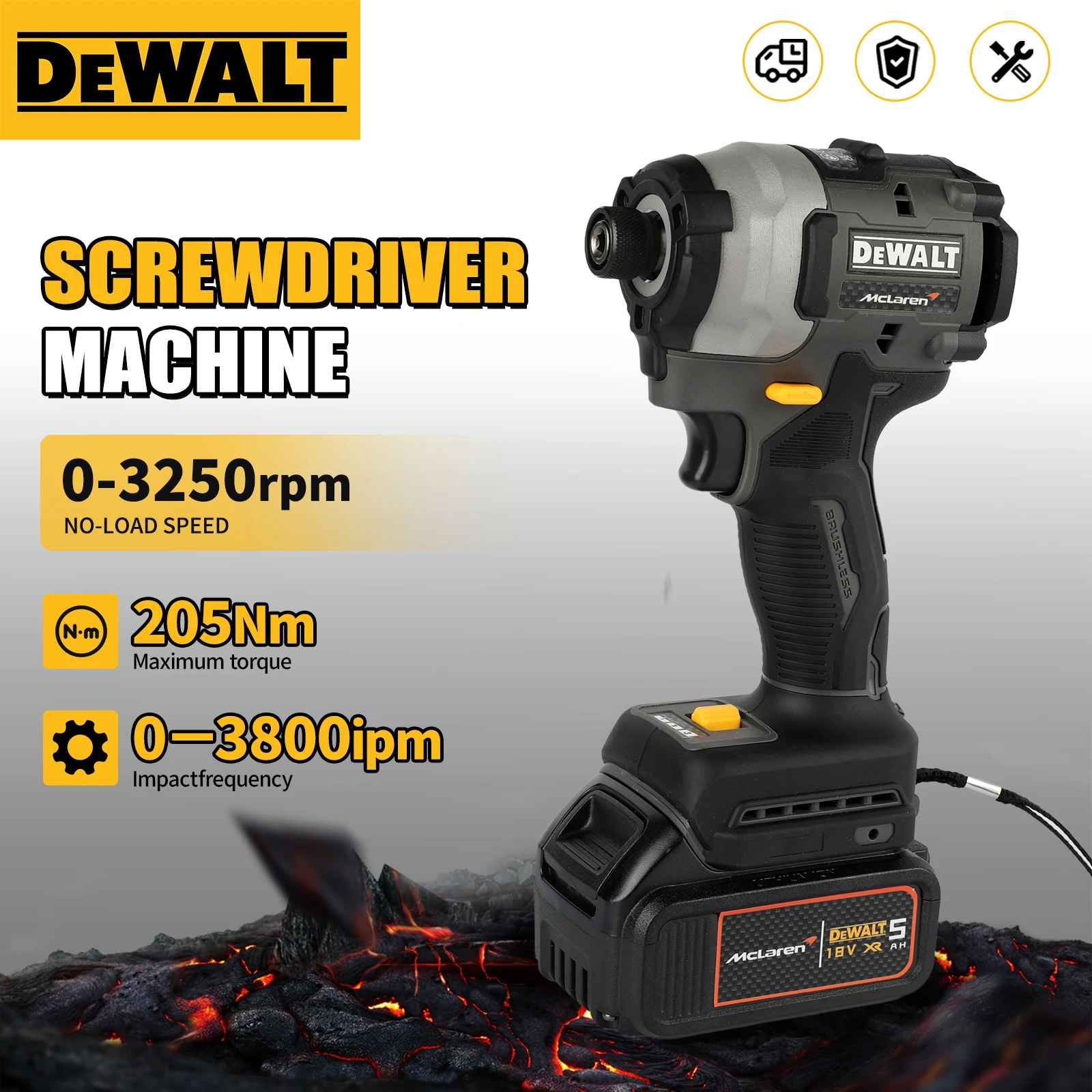 dewalt-dcf85m-18vdriver-d'impact-sans-balais-205nmtorque-3-vitesses-pour-le-travail-du-bois-l'assemblage-de-meubles-et-les-taches-de-fixation-a-vis-robustes