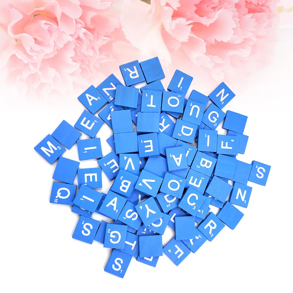 

100pcs Alphabet Natural Rosy Wooden Cubes For Crafts Diy Letter Decor Kids Educational Wood Chips