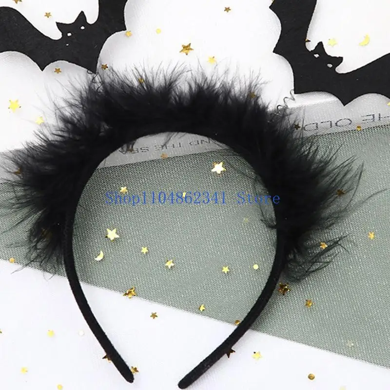 5asd 블랙 할로윈 박쥐 머리띠 박쥐 머리 후프 의상 액세서리 할로윈을위한 소품