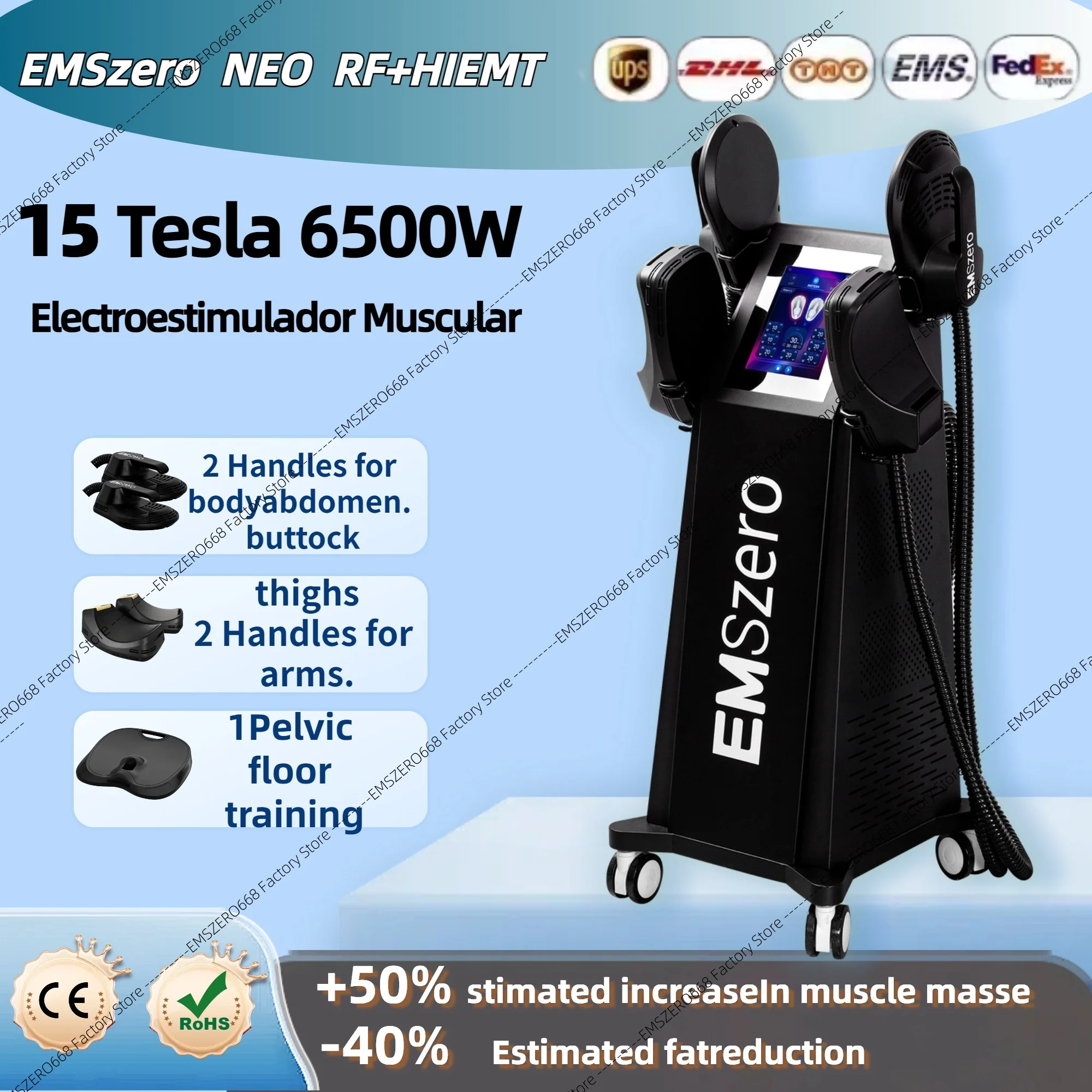 NEO 6500W RF EMS Sculpt Machine EMSzero Fat Body Sculpting Slimming Muscle Stimulation Weight Lose 15 Electromagnetic Technology