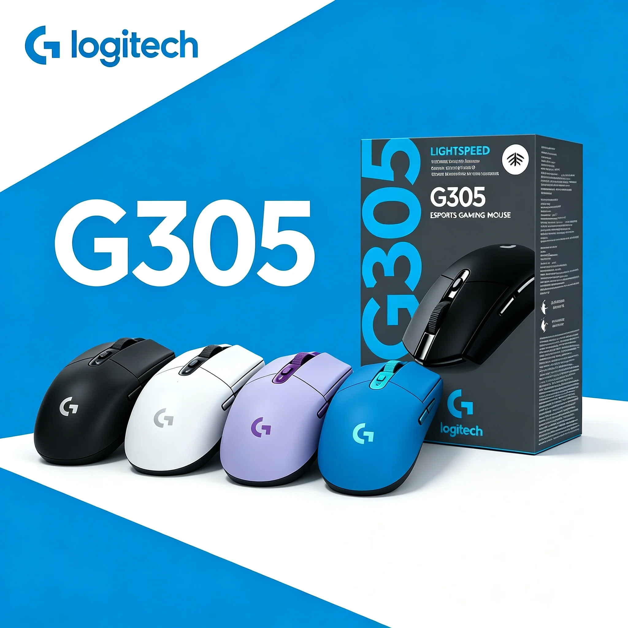 Reliable Logitech G305 Wireless Gaming Mouse Nano USB Receiver Stable Transmission Light‑Weight Body Mice For MOBA FPS Game Love