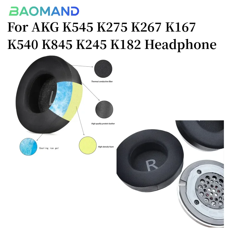 

Replacement Earpads for AKG K545 K275 K267 K167 K540 K845 K245 K182 Earmuffs Ultra-soft Sponge Cushion Cover Repair Parts
